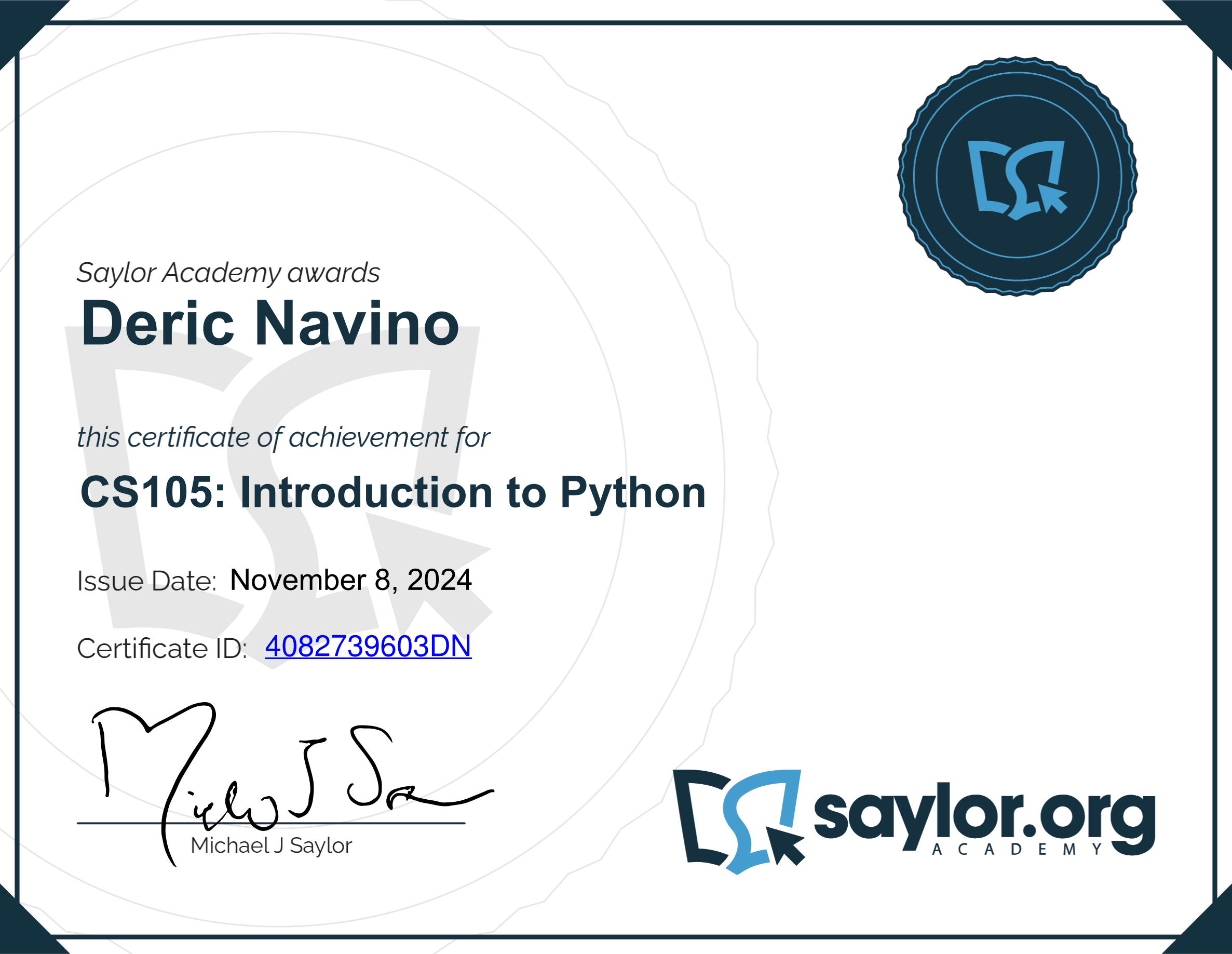 CS105: Introduction to Python snippet